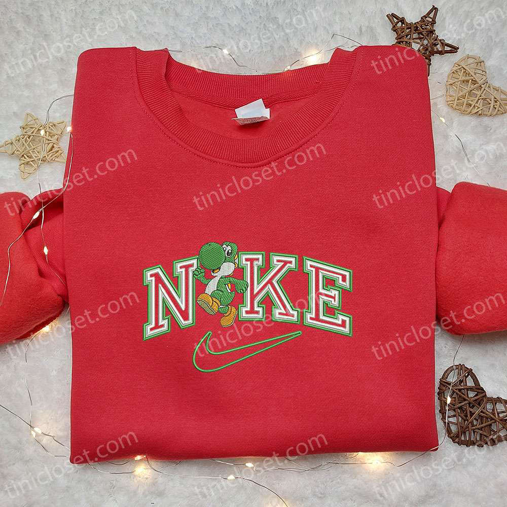 Yoshi x Nike Cartoon Embroidered Sweatshirt & Custom T-shirt: Best Birthday Gift Ideas