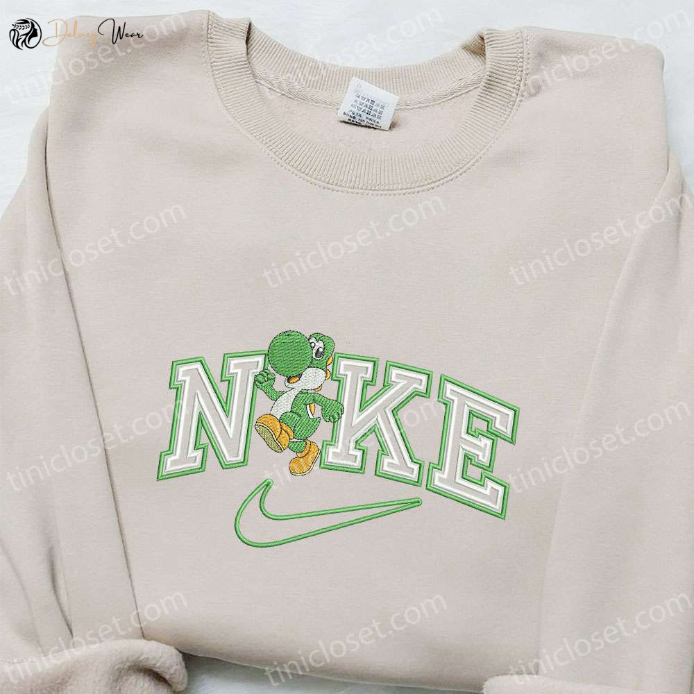 Yoshi x Nike Cartoon Embroidered Sweatshirt & Custom T-shirt: Best Birthday Gift Ideas
