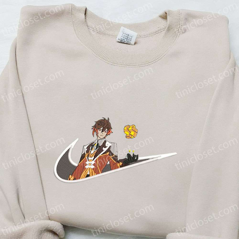 Zhongli Genshin Impact x Swoosh Hoodie: Cool Anime Clothing & Best Gift Ideas for Family