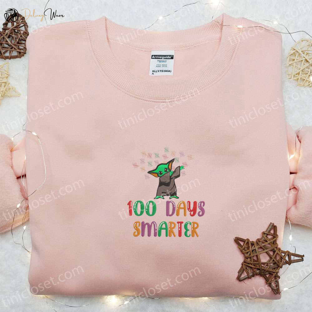 100 Days Smarter Baby Yoda Dabbing Shirt & Hoodie: Back to School Gift Idea