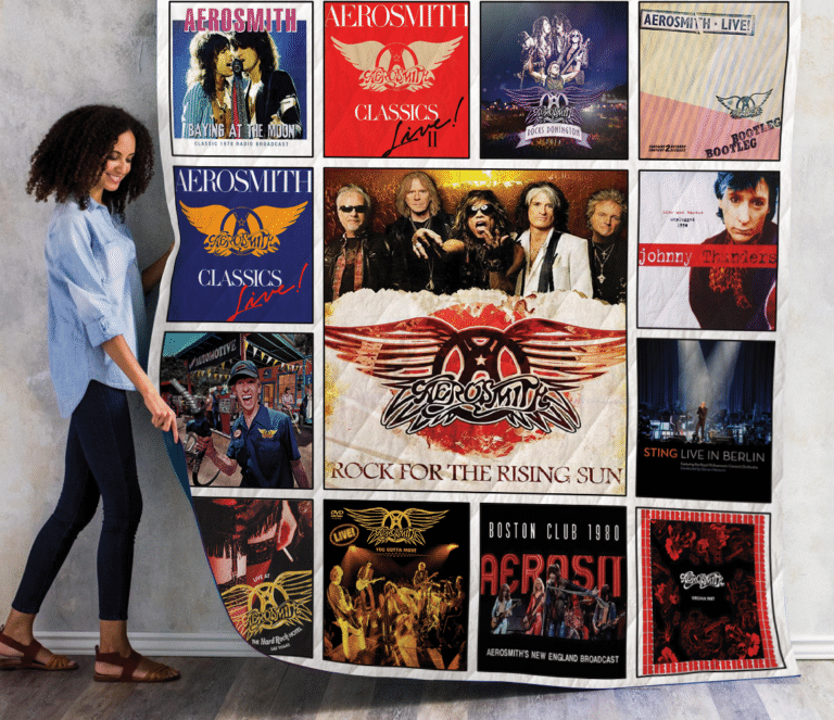 Rock out with Aerosmith Live Albums Quilt Blanket – Cozy and Stylish Merchandise for True Fans! Rock out with Aerosmith Live Albums Quilt Blanket – Cozy and Stylish Merchandise for True Fans!