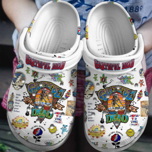 Love Grateful Dead Music Band White Clogs Love Grateful Dead Music Band White Clogs