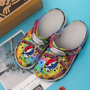 Colorful Grateful Dead Band Tie Die Pattern Clogs