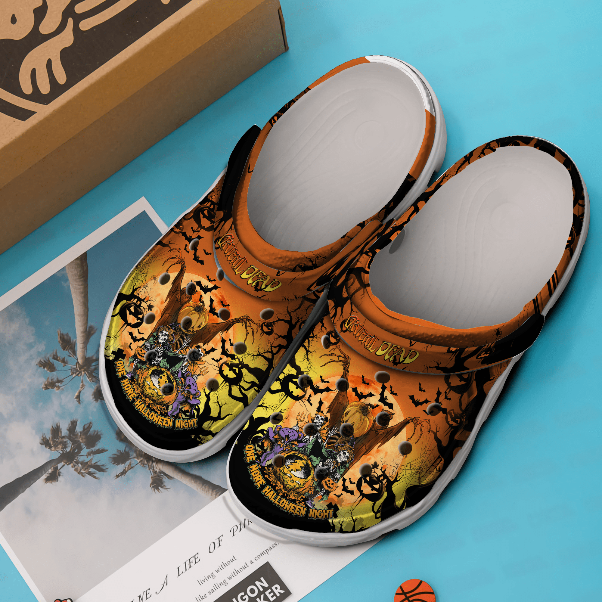 Grateful  Dead Spooky Halloween Clogs For Kids And Adults