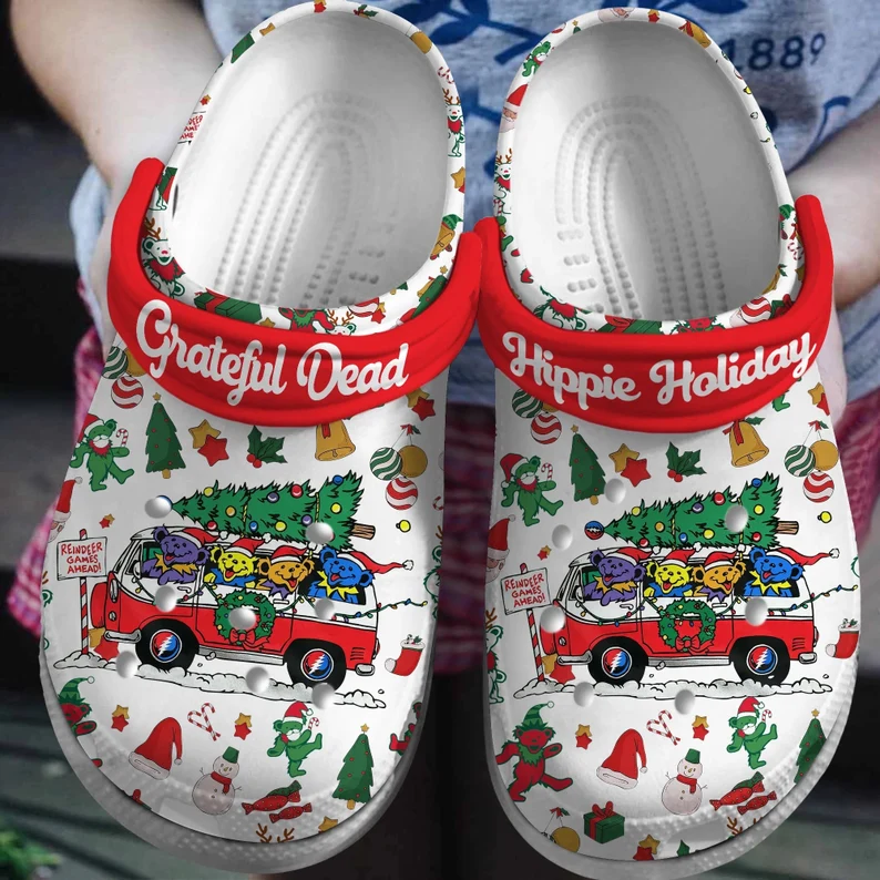 Grateful Dead Music Band Christmas Clogs For Kids And Adults