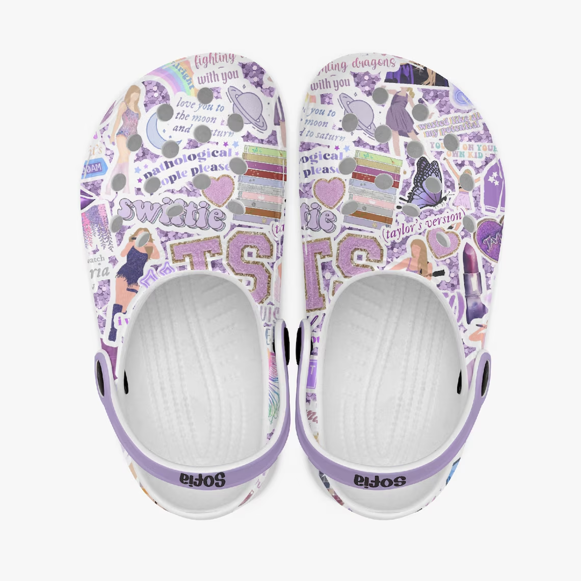 Taylor Swift New Edition Purple Glitter Clogs Shoes: Stylish & Sparkly Footwear