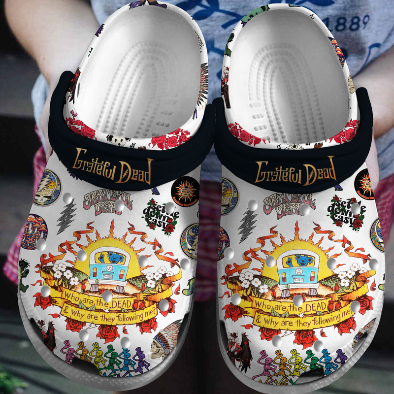 Limited Edition Grateful Dead Music Band White Clogs for fans