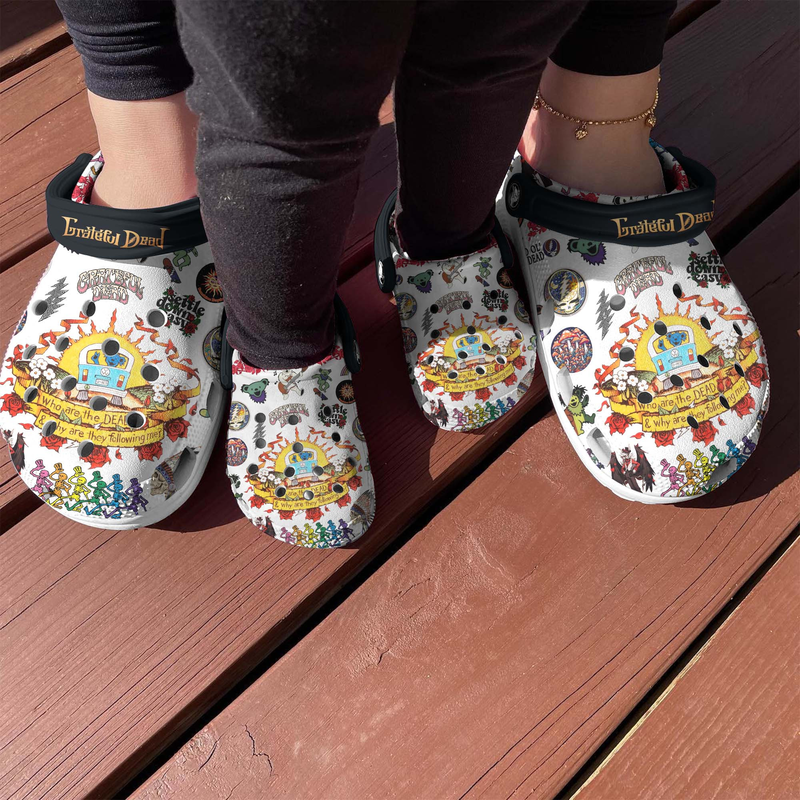 Limited Edition Grateful Dead Music Band White Clogs for fans