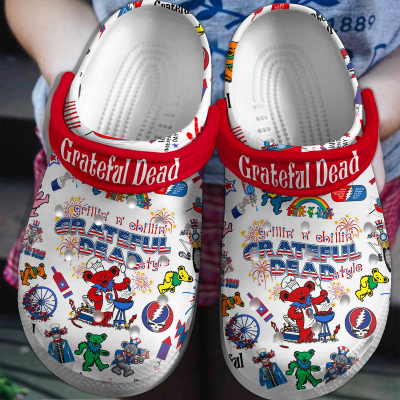 Happy 4TH Of July Grateful Dead Music Band Clogs