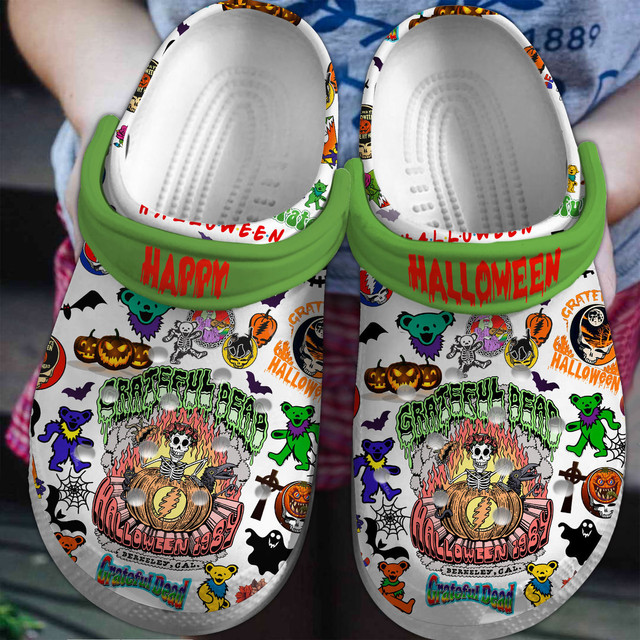 Happy Halloween Grateful Dead Music Band Clogs