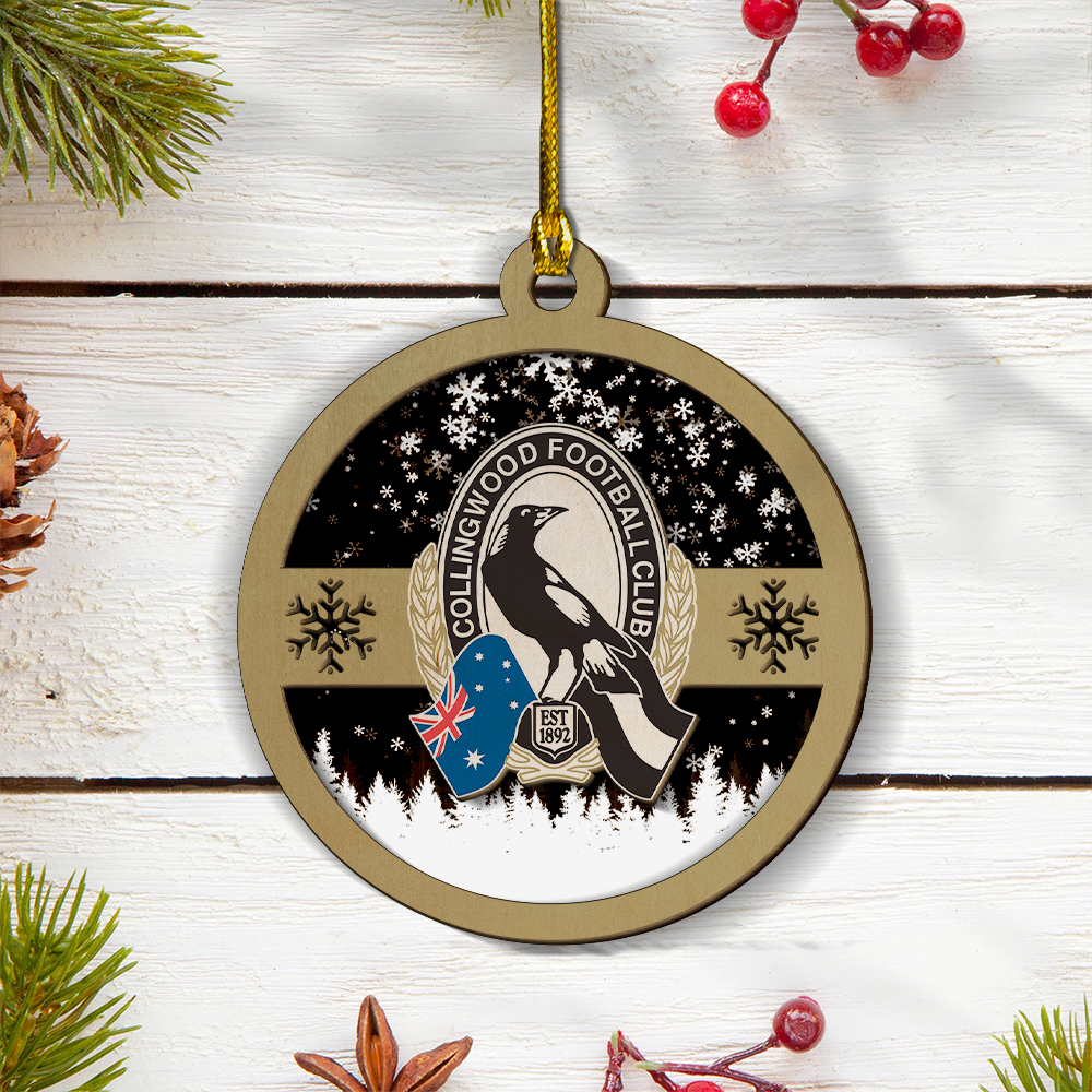 Collingwood FC Layered Wood Ornament Gift