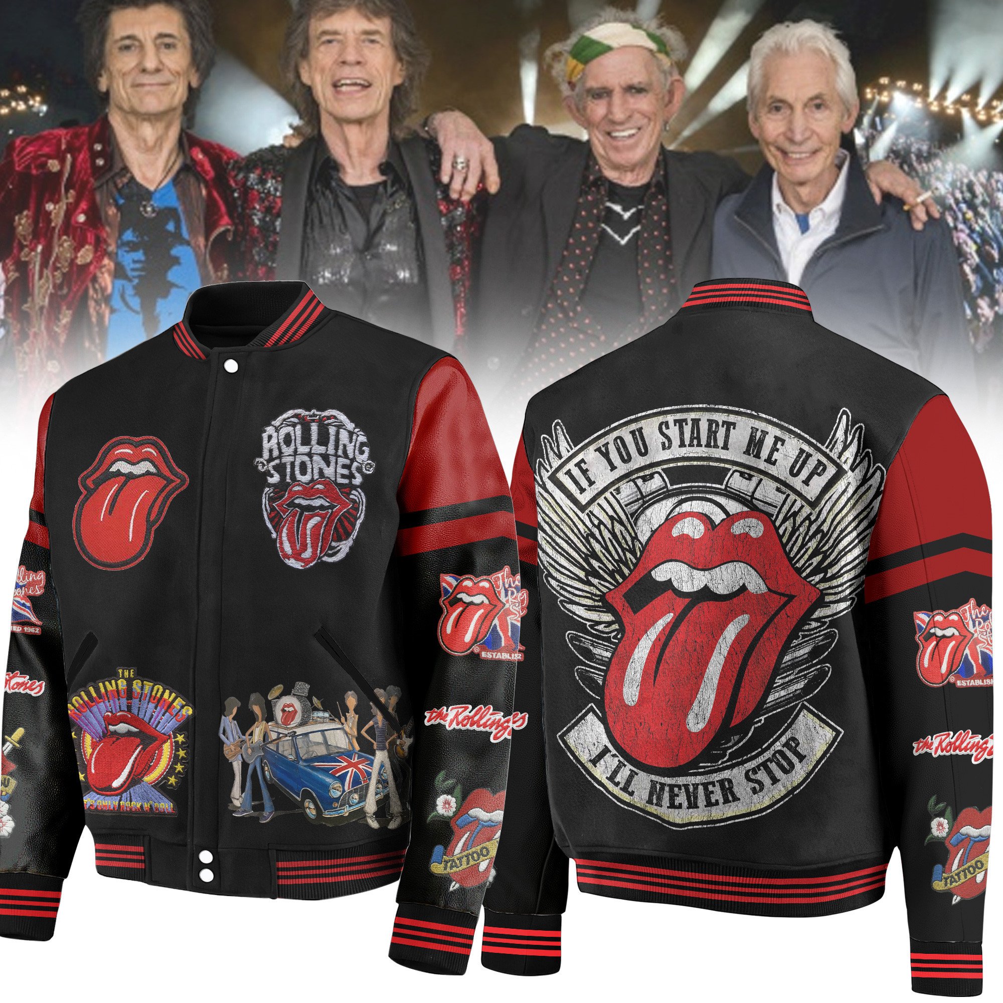 The Rolling Stones New Premium Baseball Jacket Gift For Fan The Rolling Stones New Premium Baseball Jacket Gift For Fan