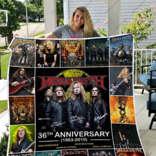 Rock Band Megadeth Collection Quilt Blanket – Perfect 36th Anniversary Gift!