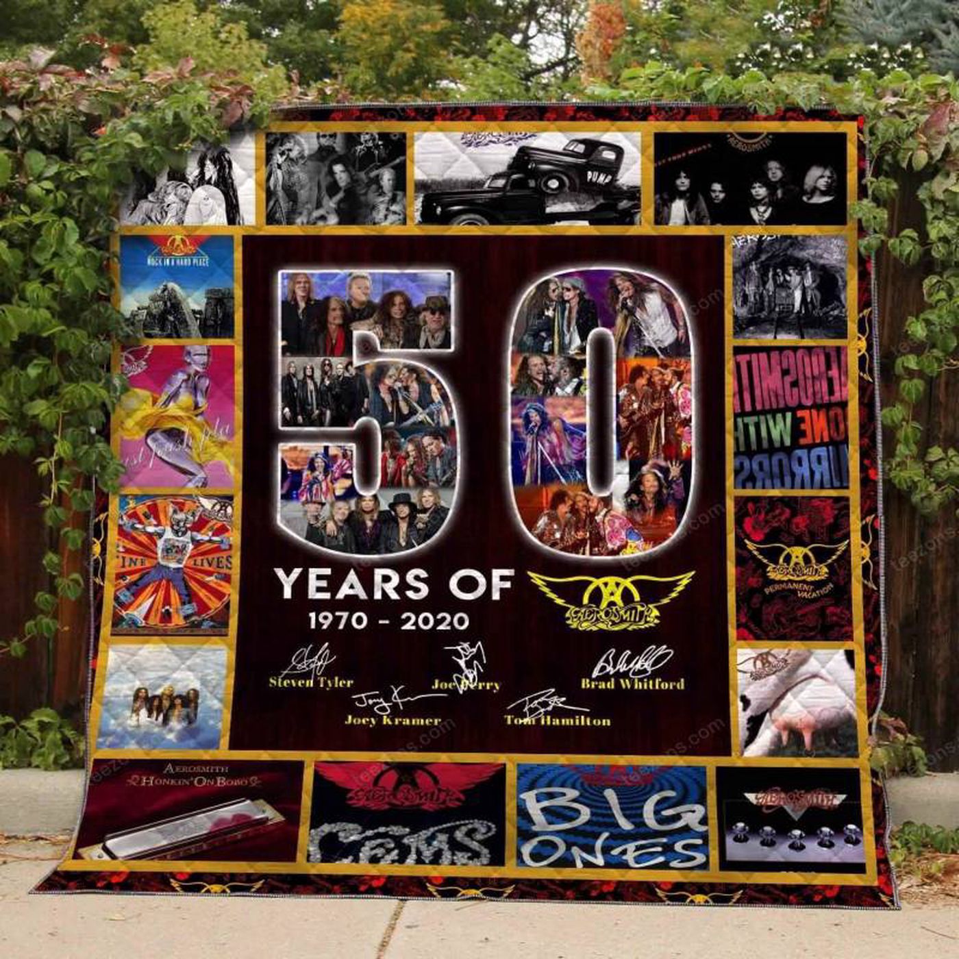 Classic Rock Nostalgia: 50 Years of Aerosmith Blanket – TH1807 Quilt