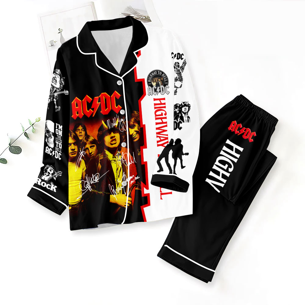 AC/DC Button Down Pajamas Set –  ANHNV 3042