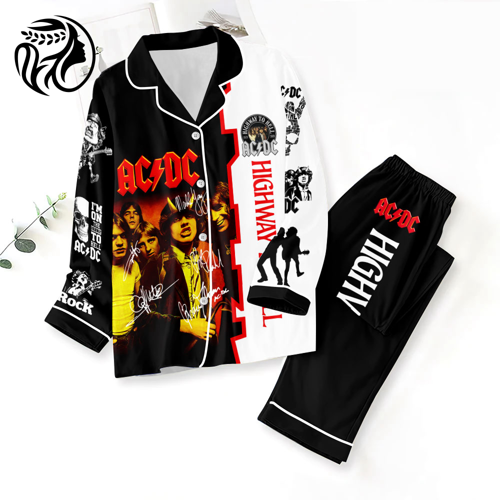 AC/DC Button Down Pajamas Set –  ANHNV 3042