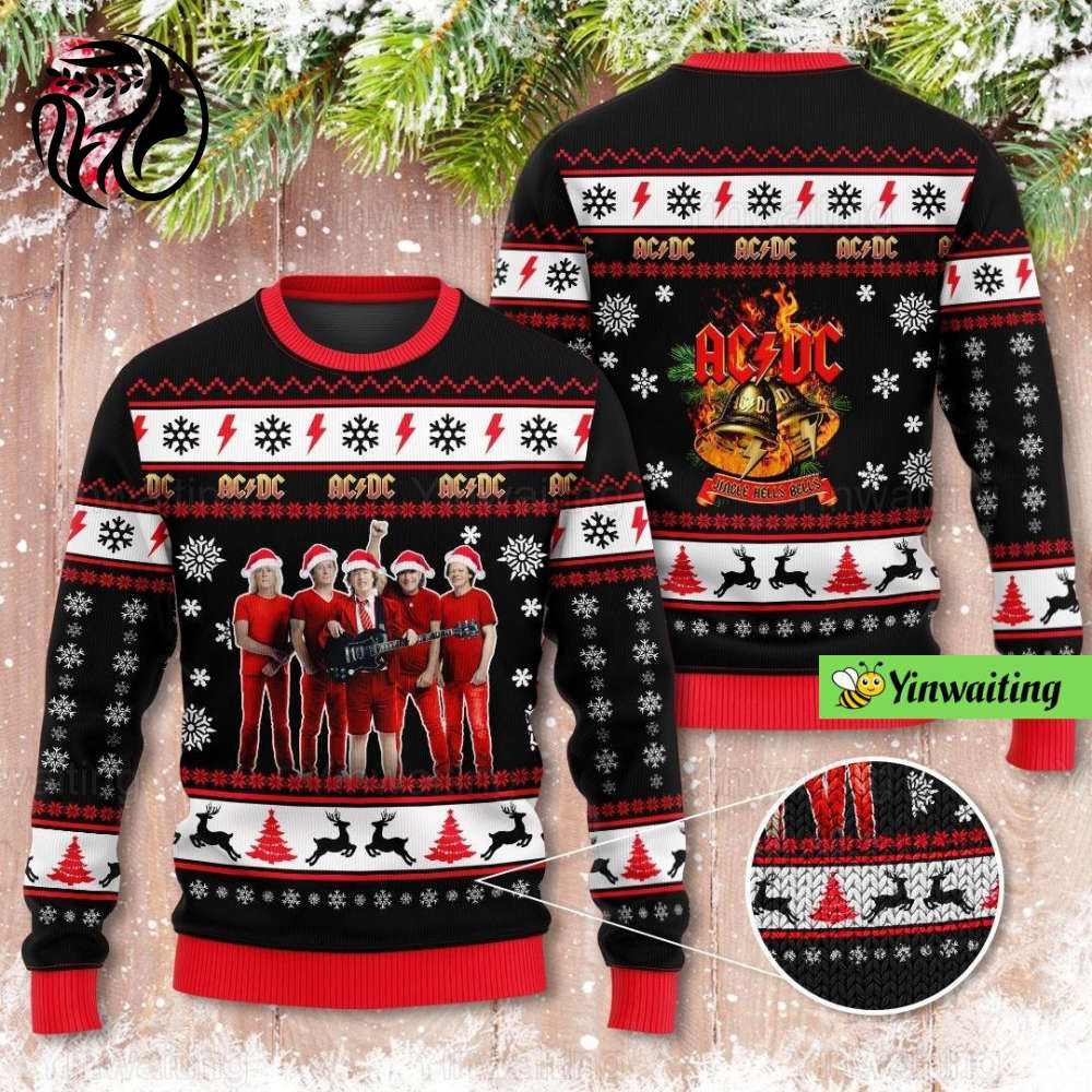Get Festive with Acdc Band Ugly Sweater – Perfect for Tours Holidays & Xmas