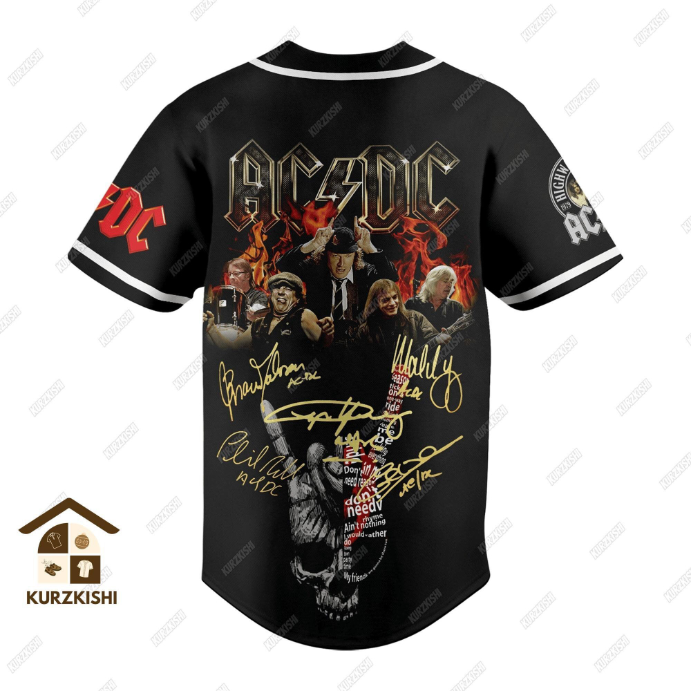 Rock Your Style with AC DC Pwr Up Baseball Shirt – Authentic Band Jersey for Power Up Tour & World Tour