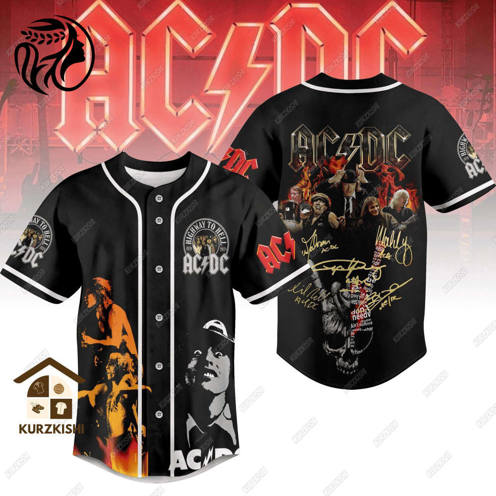 Rock Your Style with AC DC Pwr Up Baseball Shirt - Authentic Band Jersey for Power Up Tour & World Tour