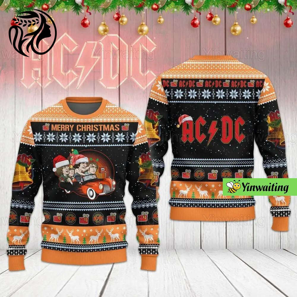 AC DC Tour Sweater: Stylish & Festive Band Xmas Sweater for Men – Perfect for Concert Christmas!