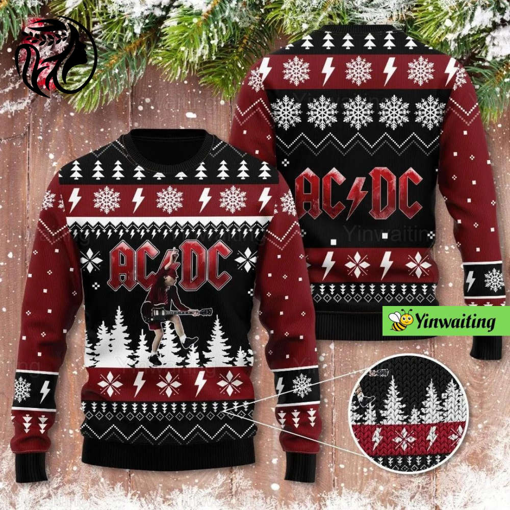 Rock Your Christmas with AC DC Ugly Sweaters – Tour & Band Xmas Shirts