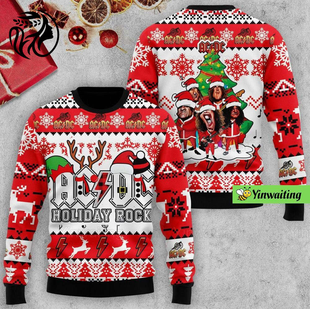 Rock Your Holidays with AC DC Ugly Sweater! Shop AC DC Tour Xmas Sweater & Merch for the Ultimate Concert Holiday Style