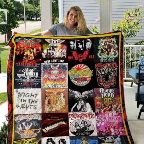 Cozy Aerosmith 3D Quilt Blanket: Experience Ultimate Comfort with Fleece Blanket