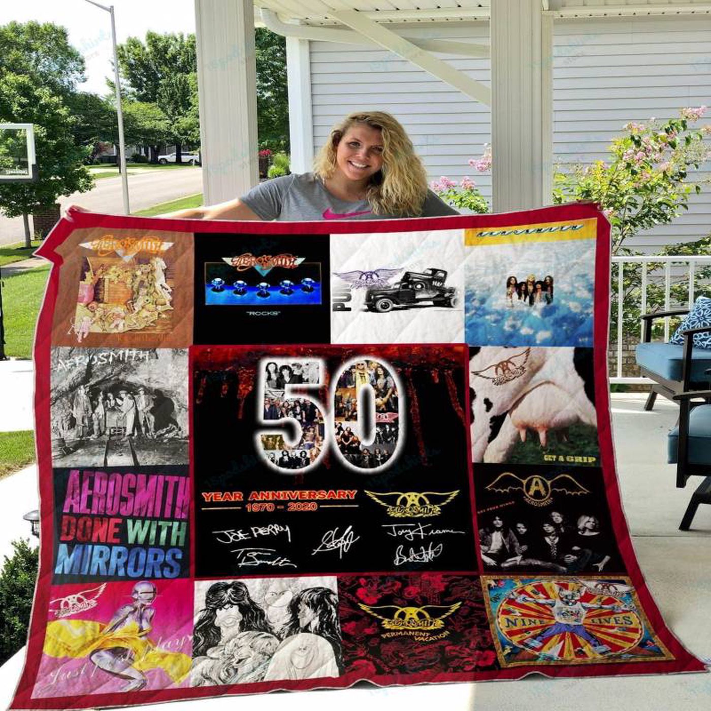 Aerosmith 50 Years of 1970-2020 Quilt Blanket LL: Perfect Gift for Fans! Celebrate the Legendary Band s Milestone