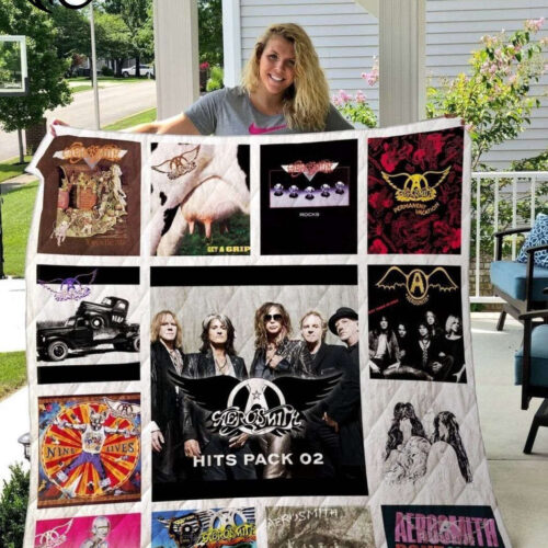Aerosmith Album Tribute Quilt Blanket – Thank You for the Memories Perfect Gift for Music Band Lover
