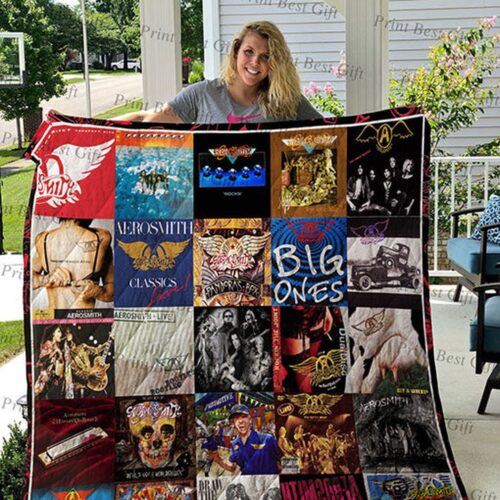 Aerosmith Albums Cover Poster Quilt Blanket Ver – Stylish Tribute to Rock Legends