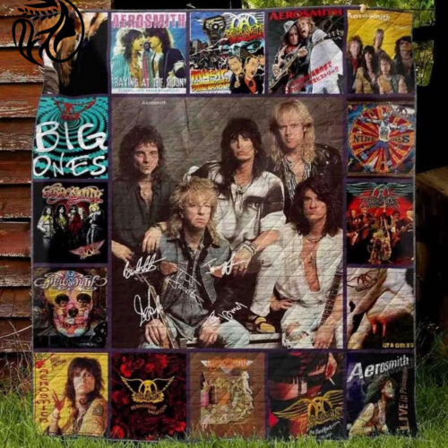 Aerosmith All Season Fleece Quilt Blanket: Perfect Gift for Fans – Personalized Home Decor