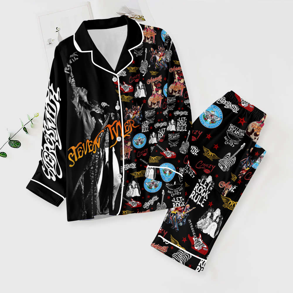 Aerosmith Button Down Pajamas Set – Gift for Women – Christmas Gift