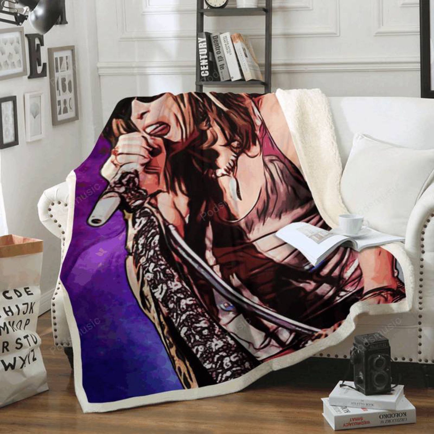 Rock Out in Style with Aerosmith – Music Art Sherpa Fleece Blanket