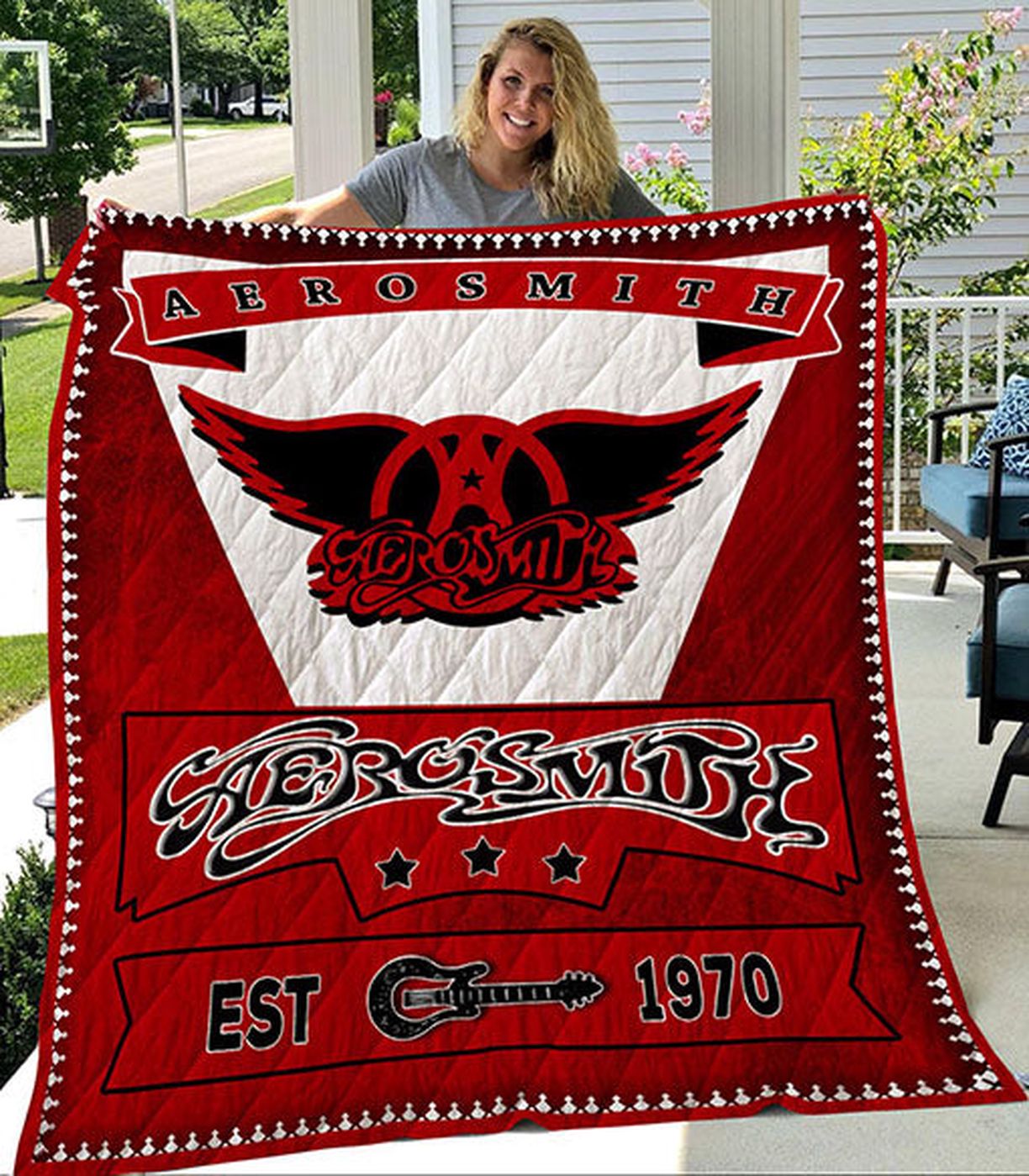 Aerosmith Nebraska Cornhuskers Quilt Blanket: Show Your Team Spirit with this Rockin and Cozy Fan Gear! Aerosmith Nebraska Cornhuskers Quilt Blanket: Show Your Team Spirit with this Rockin and Cozy Fan Gear!