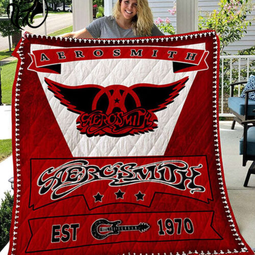 Aerosmith Nebraska Cornhuskers Quilt Blanket: Show Your Team Spirit with this Rockin and Cozy Fan Gear!