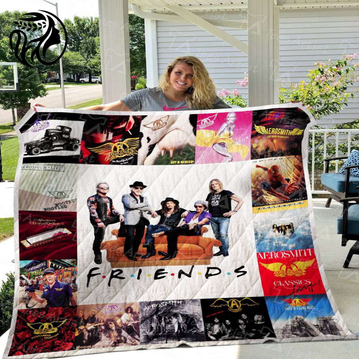 Aerosmith Quilt Blanket 01638: Rock your home with this stylish and cozy Aerosmith-themed quilt blanket!