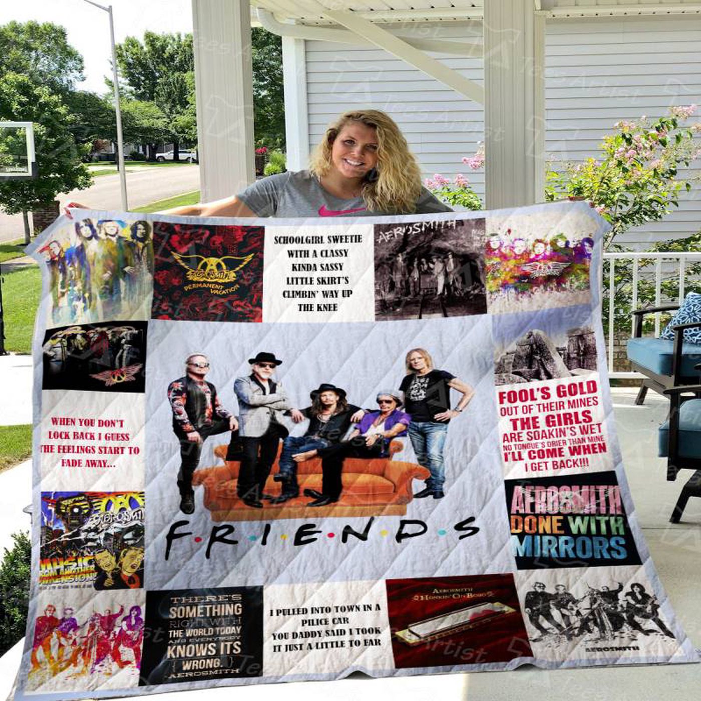 Rock your bedroom with Aerosmith Quilt Blanket 01639 – Stylish & Cozy Musical-Inspired Bedding!