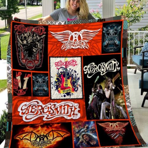 Aerosmith Rock Band Fan Gift: Logo Quilt Blanket for Ultimate Aerosmith Fans