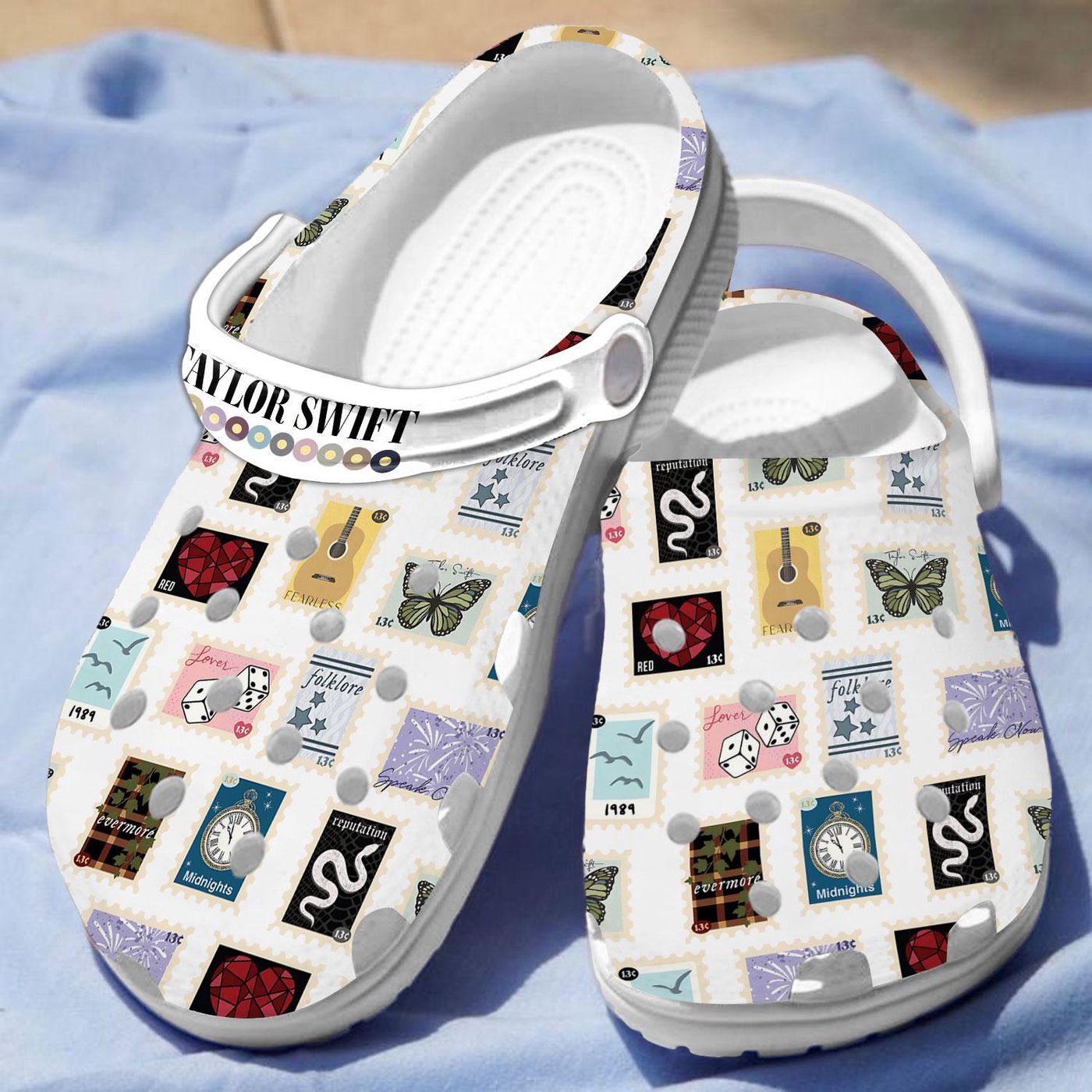Stylish Taylor Swift Clogs with Album Stamps – Perfect for Swifties Limited Edition Collection