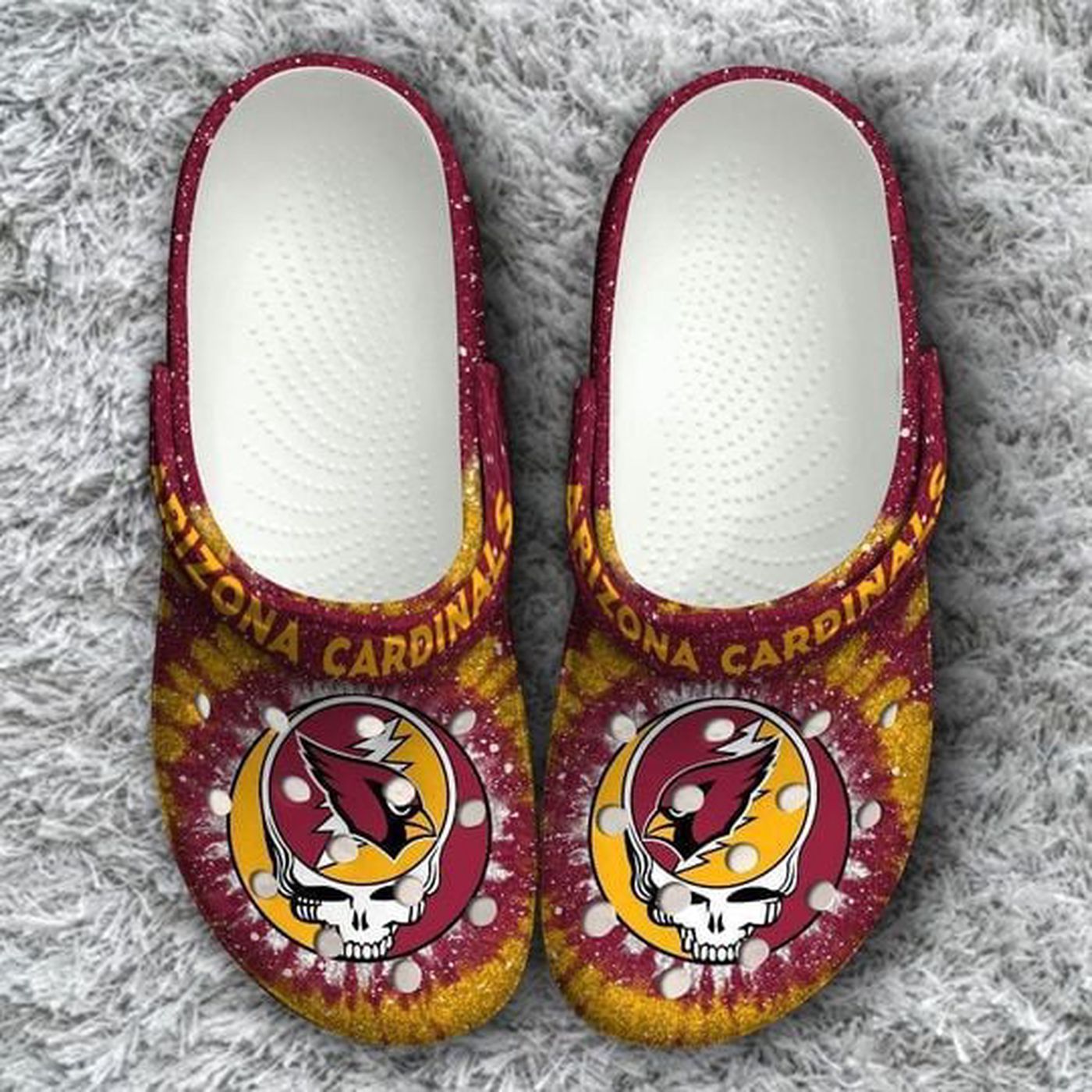 Arizona Cardinals Grateful Dead Tie Dye Crocs Classic Clogs Shoes