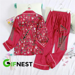 Arizona Diamondbacks Button Down Pajamas Set  –  Gift for Women – Christmas Gift