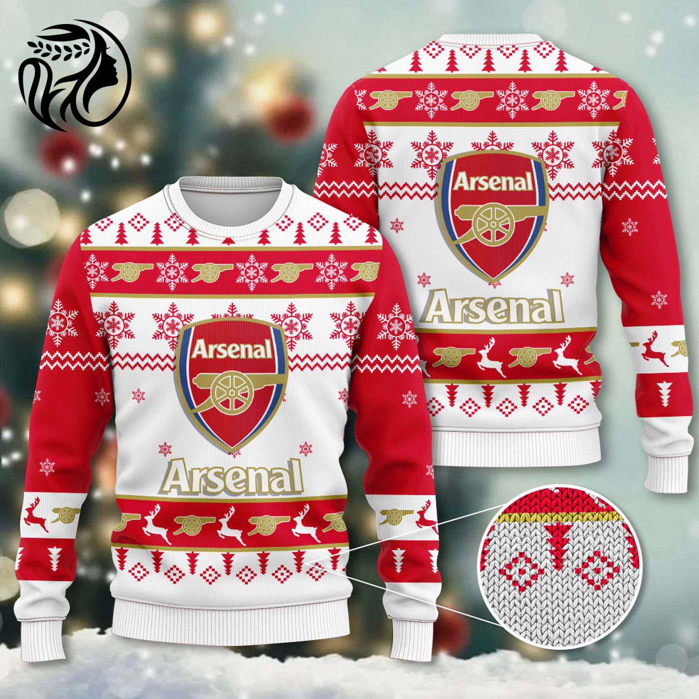 Arsenal 3D Ugly Sweater  – Gift for Women –  – Gift for Women for Men Women Christmas Day