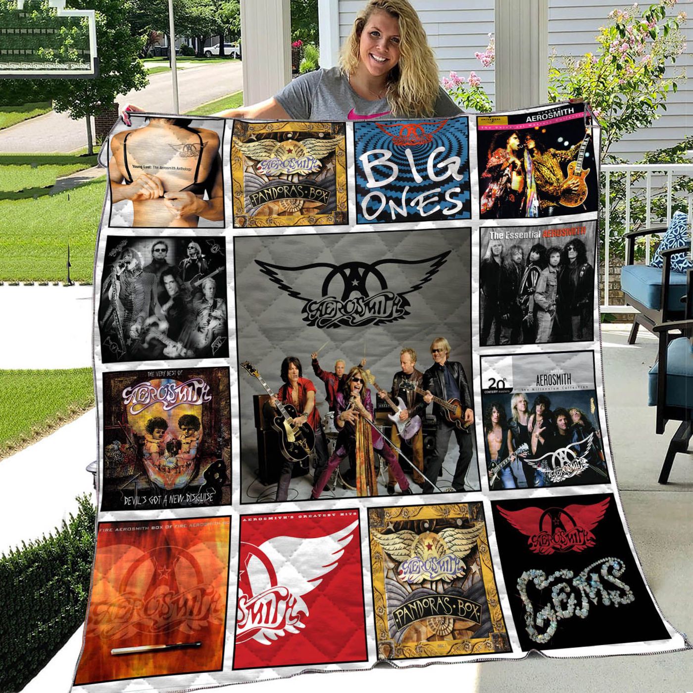 Aerosmith Quilt Blanket: Fan-Made All-Season 3D Band Merchandise Aerosmith Quilt Blanket: Fan-Made All-Season 3D Band Merchandise