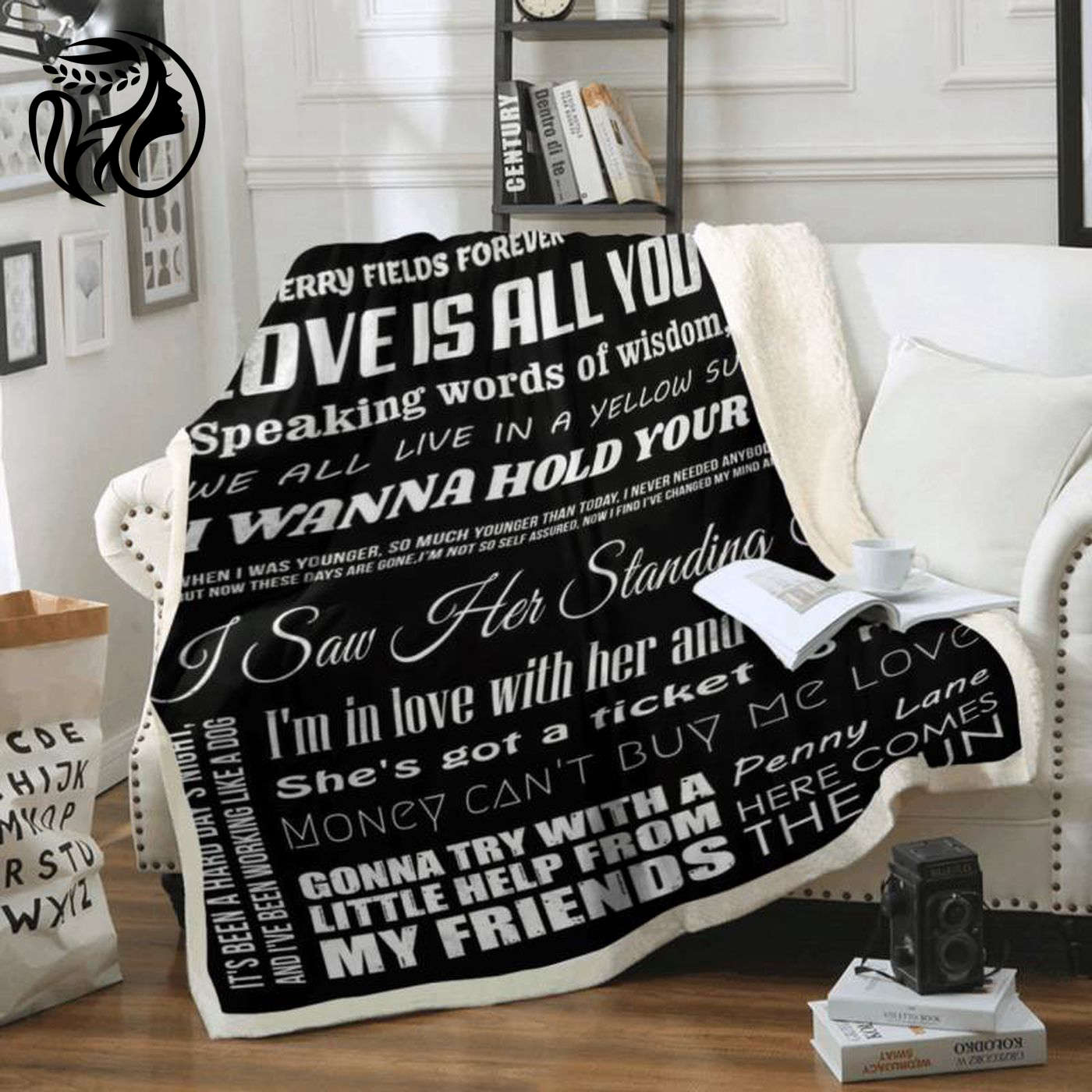 Iconic Beatles Album Song Fleece Blanket - Liverpool Band Music Memorabilia