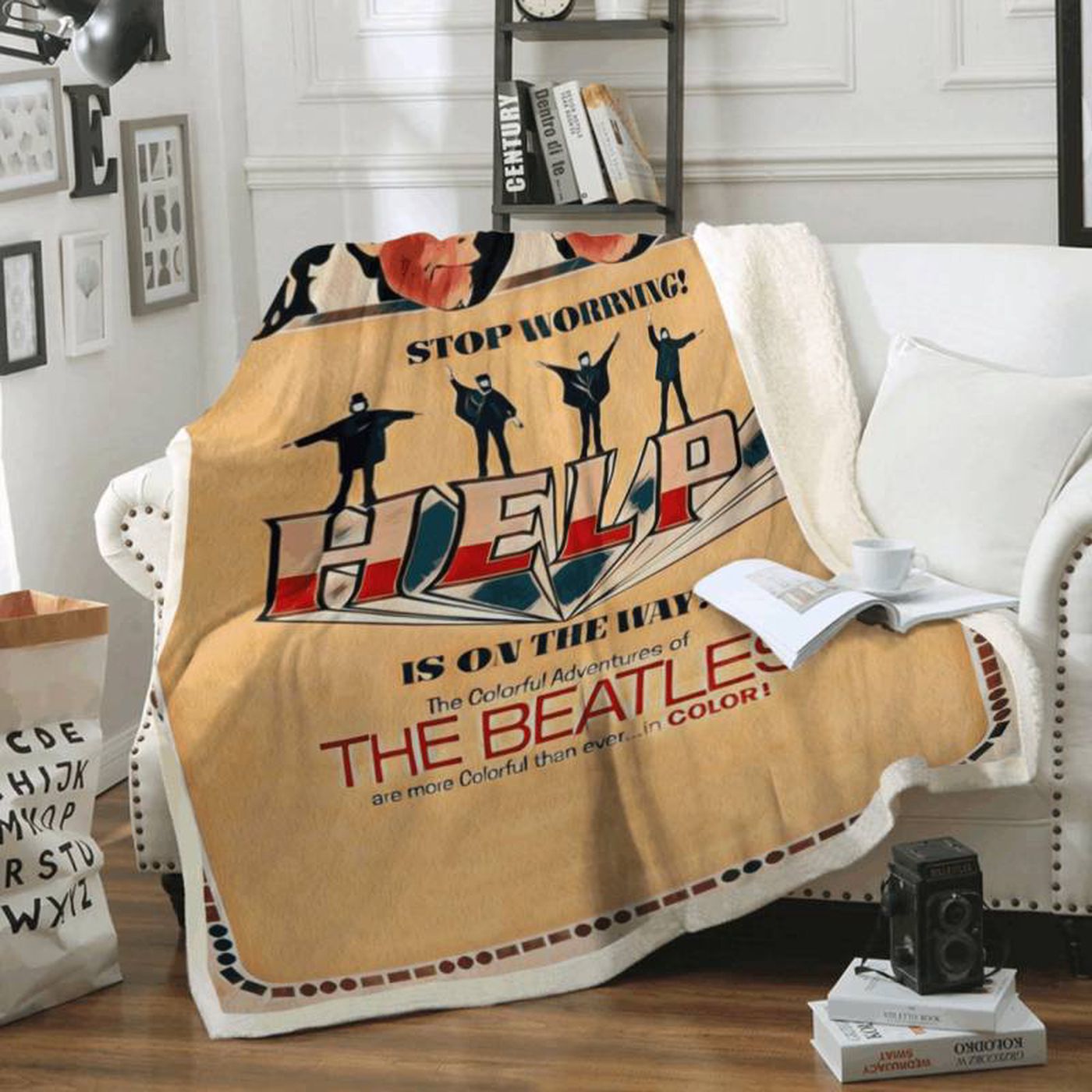 Beatles Help Art Fleece Blanket – Iconic Liverpool Band Music Tribute
