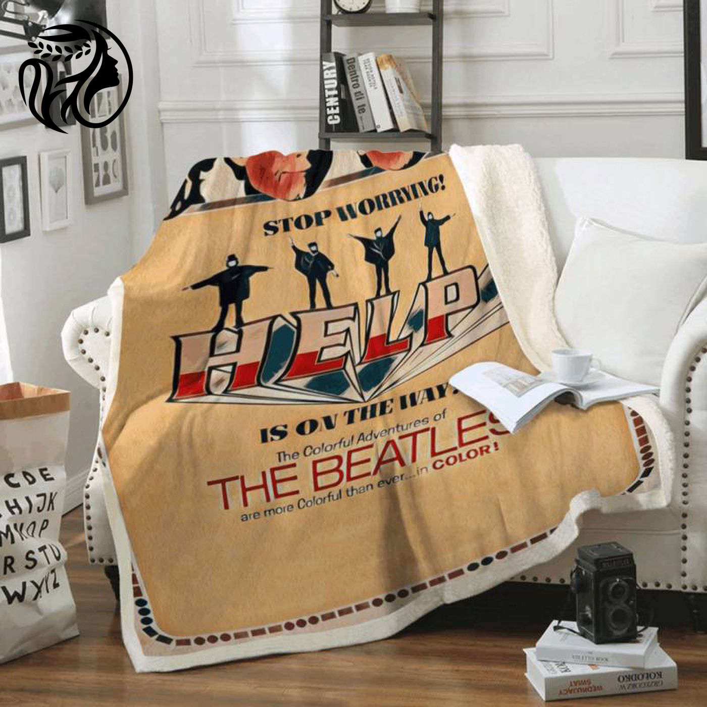 Beatles Help Art Fleece Blanket – Iconic Liverpool Band Music Tribute