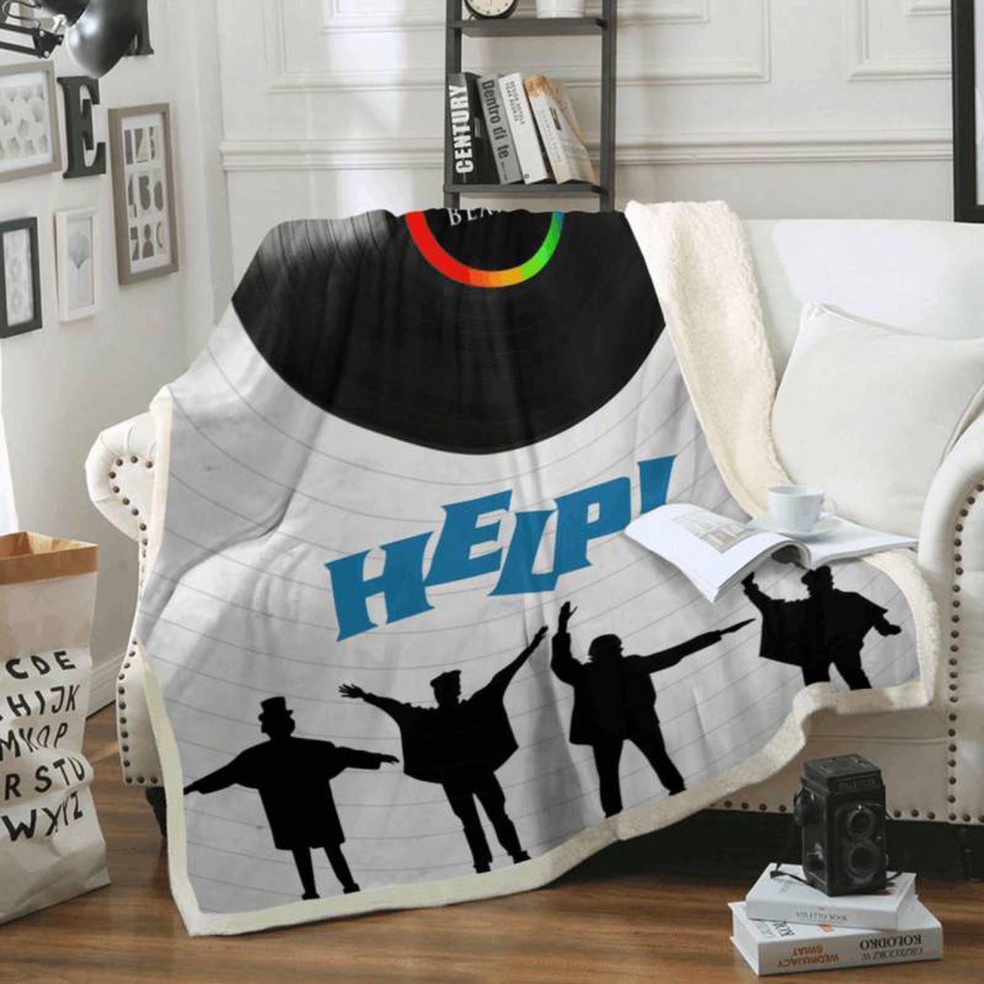 Beatles Band Music Iconic Liverpool – Help Song Art Fleece Blanket: Cozy Tribute to Beatles Legacy!