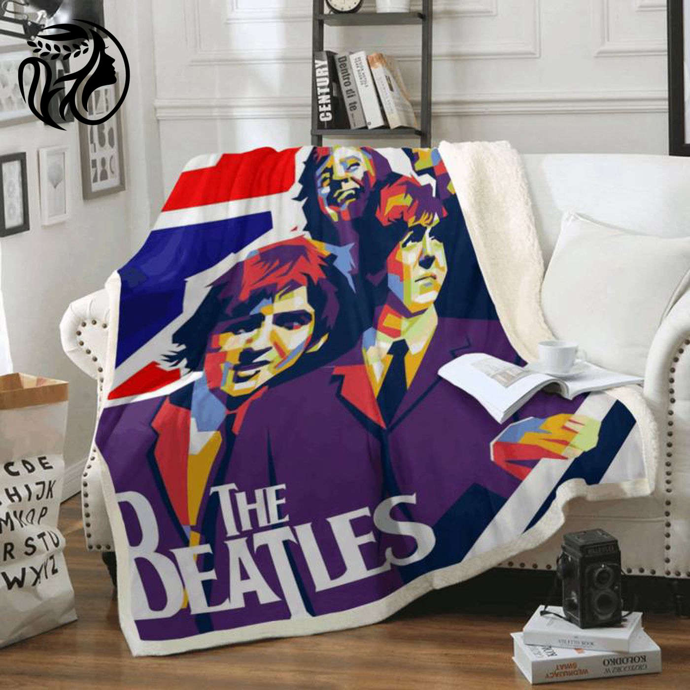 Beatles Pop Art Fleece Blanket - Rock Band 1960 Memorabilia for Beatles Lovers!