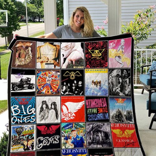 Rock Your Nights with the Best of Aerosmith Quilt Blanket – Cozy Stylish and Music-Inspired