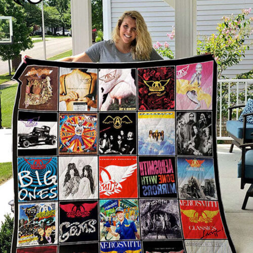 Rock Your Nights with the Best of Aerosmith Quilt Blanket – Cozy Stylish and Music-Inspired